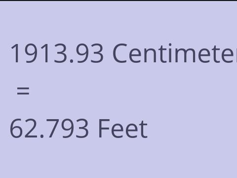 1913.93 CM TO FEET