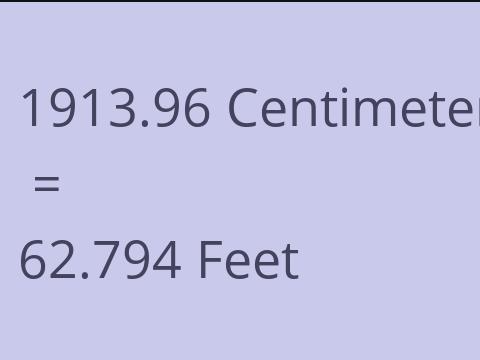 1913.96 CM TO FEET