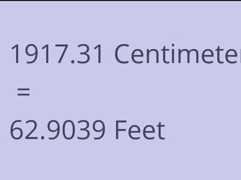 1917.31 CM TO FEET