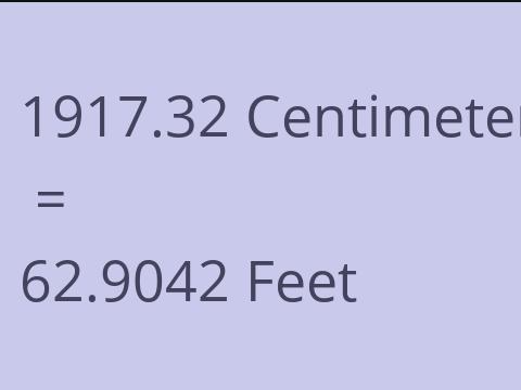 1917.32 CM TO FEET