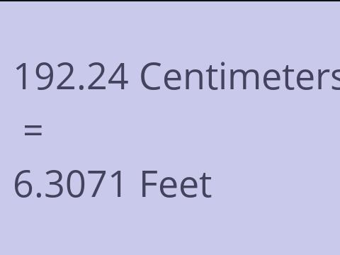 192.24 CM TO FEET