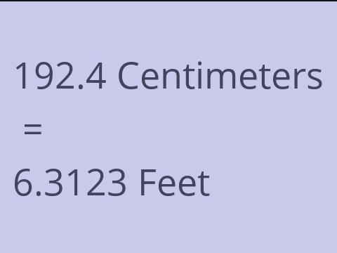 192.4 CM TO FEET