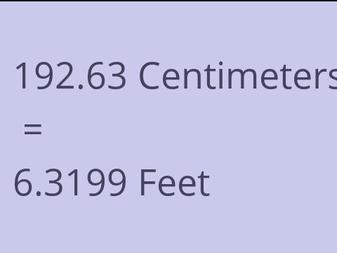 192.63 CM TO FEET