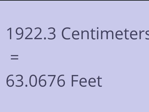 1922.3 CM TO FEET