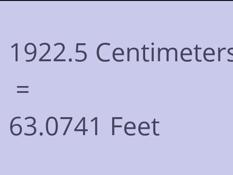 1922.5 CM TO FEET