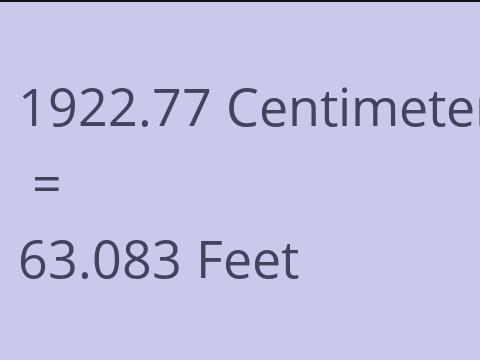 1922.77 CM TO FEET