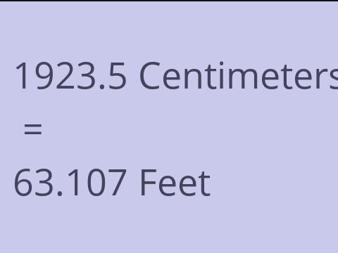 1923.5 CM TO FEET