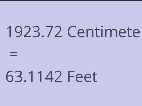 1923.72 CM TO FEET