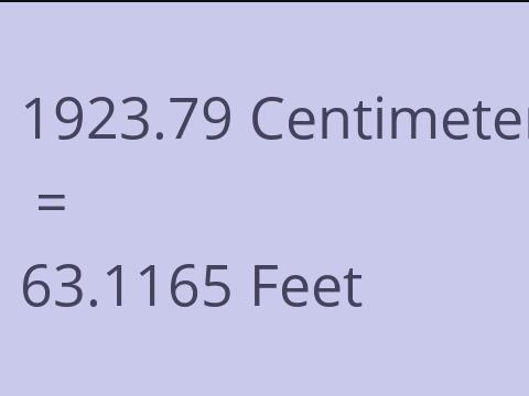 1923.79 CM TO FEET