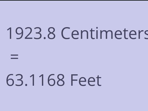 1923.8 CM TO FEET