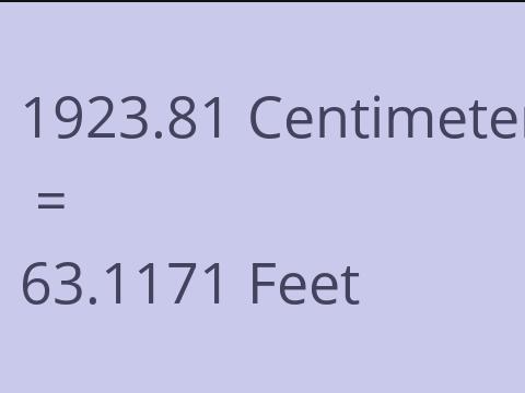 1923.81 CM TO FEET