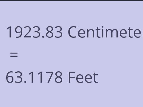 1923.83 CM TO FEET