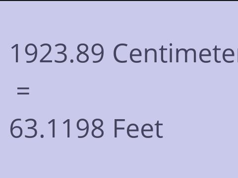 1923.89 CM TO FEET