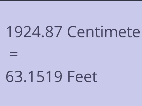 1924.87 CM TO FEET