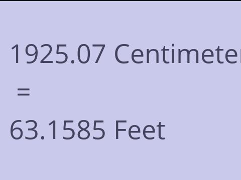 1925.07 CM TO FEET