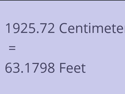 1925.72 CM TO FEET