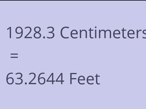 1928.3 CM TO FEET