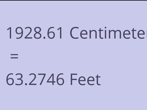 1928.61 CM TO FEET