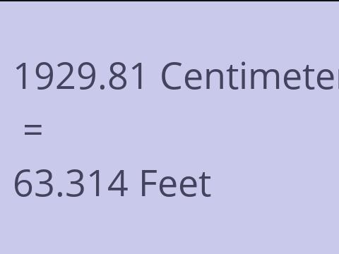 1929.81 CM TO FEET