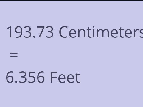 193.73 CM TO FEET