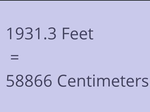 1931.3 FEET TO CM