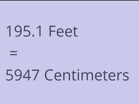 195.1 FEET TO CM