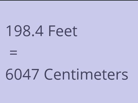 198.4 FEET TO CM