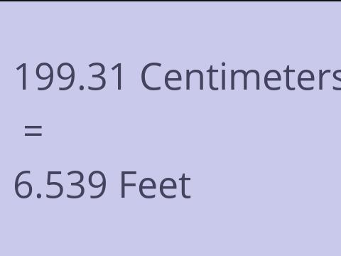 199.31 CM TO FEET