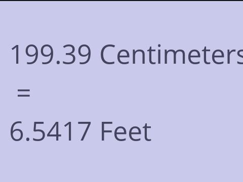 199.39 CM TO FEET