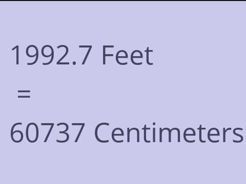 1992.7 FEET TO CM