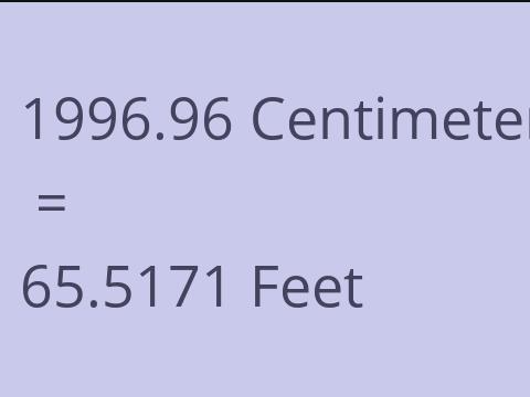 1996.96 CM TO FEET