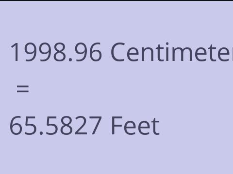 1998.96 CM TO FEET