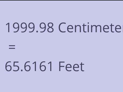 1999.98 CM TO FEET