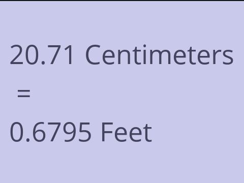 20.71 CM TO FEET