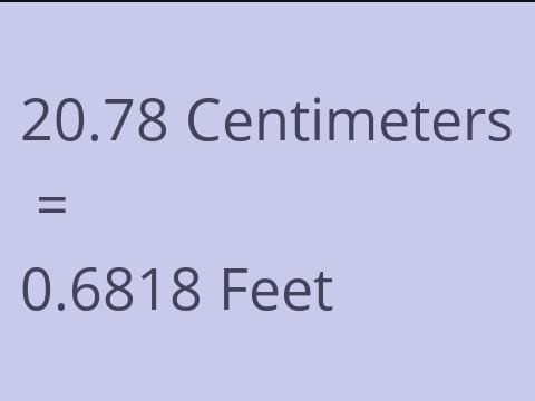 20.78 CM TO FEET