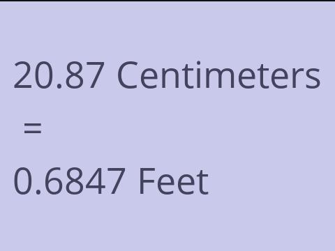 20.87 CM TO FEET