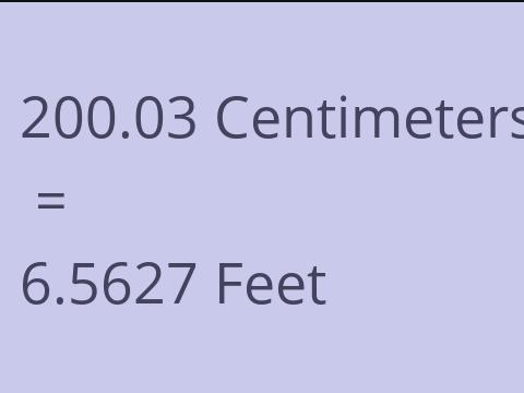 200.03 CM TO FEET