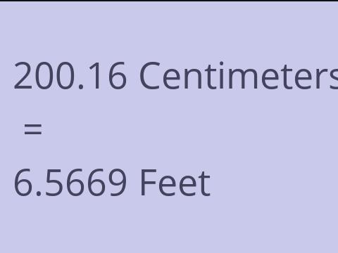 200.16 CM TO FEET