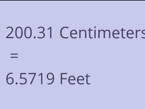 200.31 CM TO FEET