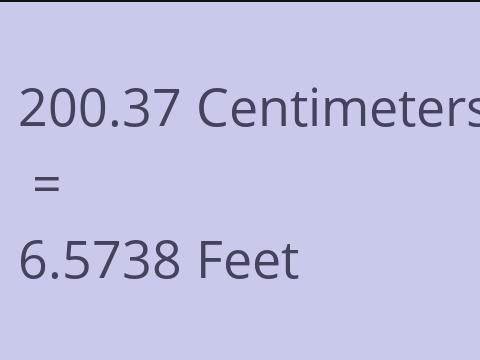 200.37 CM TO FEET