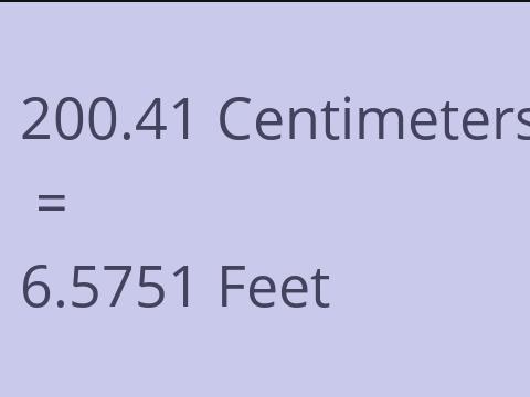 200.41 CM TO FEET