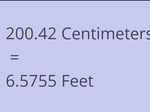 200.42 CM TO FEET