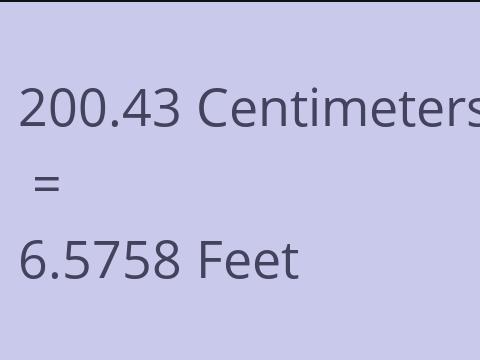 200.43 CM TO FEET