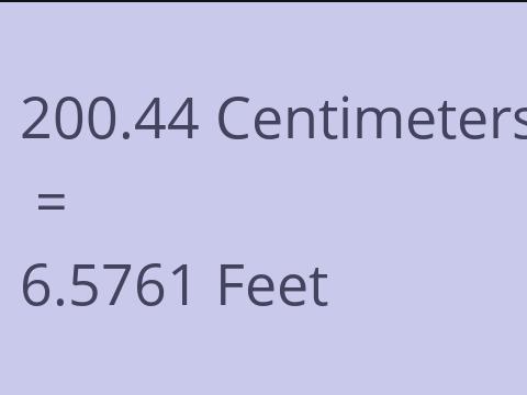 200.44 CM TO FEET