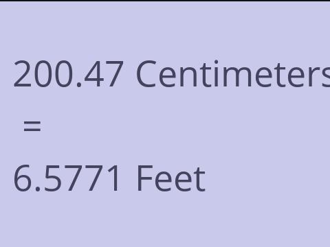 200.47 CM TO FEET