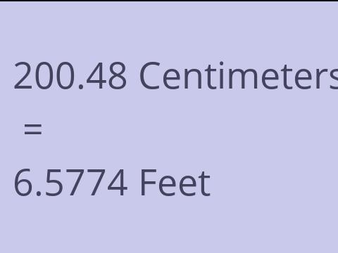 200.48 CM TO FEET