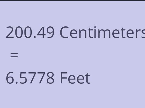 200.49 CM TO FEET