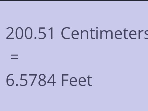 200.51 CM TO FEET