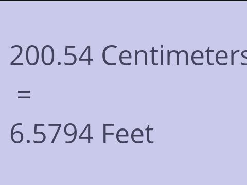 200.54 CM TO FEET