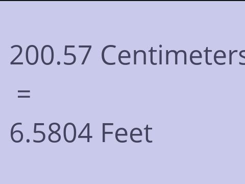 200.57 CM TO FEET